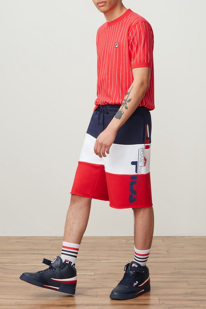 Fila Stu Navy/White/Red Shorts Mens - NZ 90682-KISH